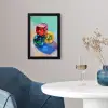 Dobbelstenen - Kleurrijk - Getallen - Stipjes fotolijst zwart zonder passe partout klein -sfeer4