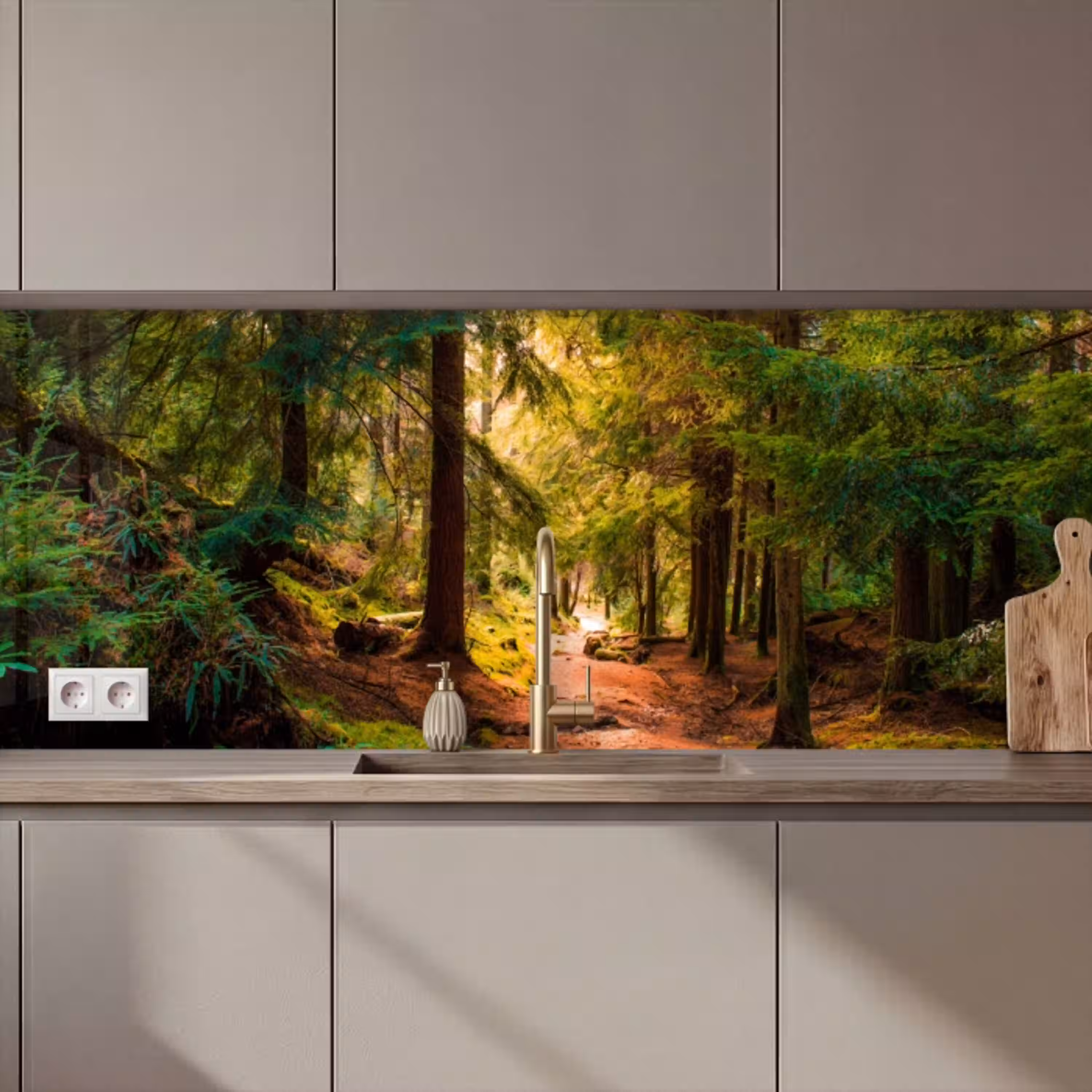 Bos - Pad - Bomen - Groen - Zon - Natuur keuken achterwand 2 middel zz_3dshopping