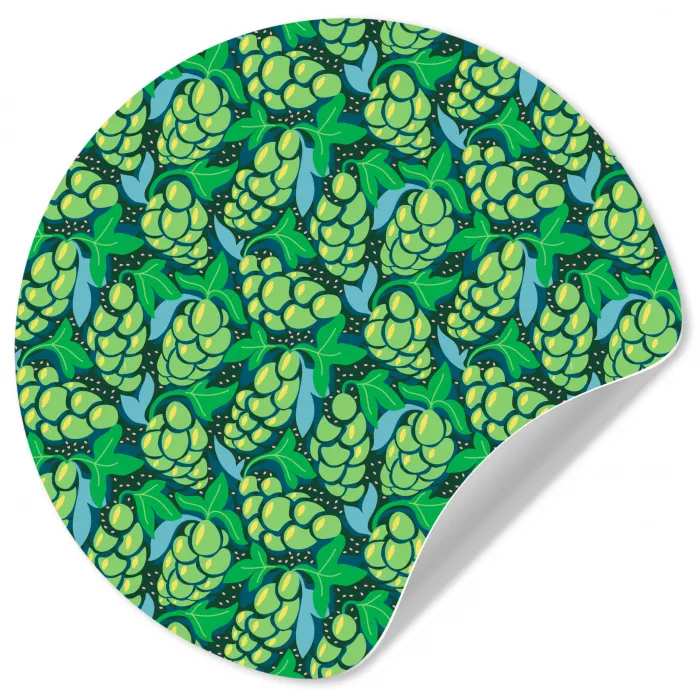 Druiven - Tros - Groen Wandcirkel behangsticker klein 186 -3d