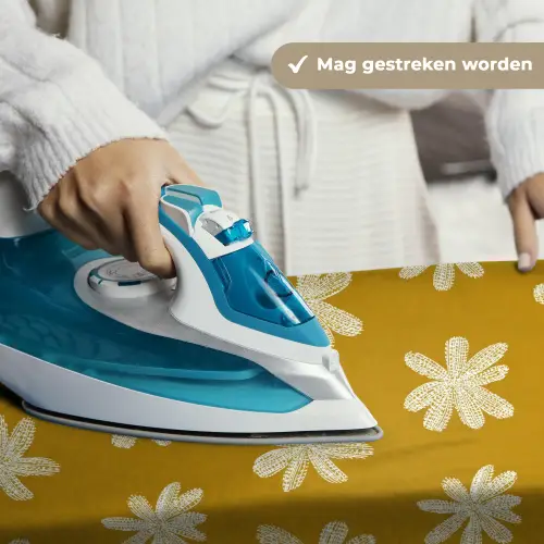 Bloem - Speels - Okergeel Wandkleed katoen klein 269 -sfeer9