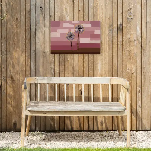 Illustratie - Bloemen - Vlakken - Abstract Tuinposter op houten frame 2 cm dik klein -sfeer4