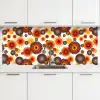 Design - Retro - Oranje - Bloemen keuken achterwand 2 middel 871 -3d