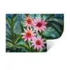 Bloemen - Roze - Glasmozaïek Muursticker klein -3d
