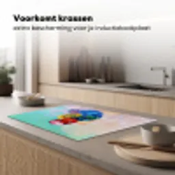 Dobbelstenen - Kleurrijk - Getallen - Stipjes Inductie beschermer vinyl 3mm klein -sfeer1