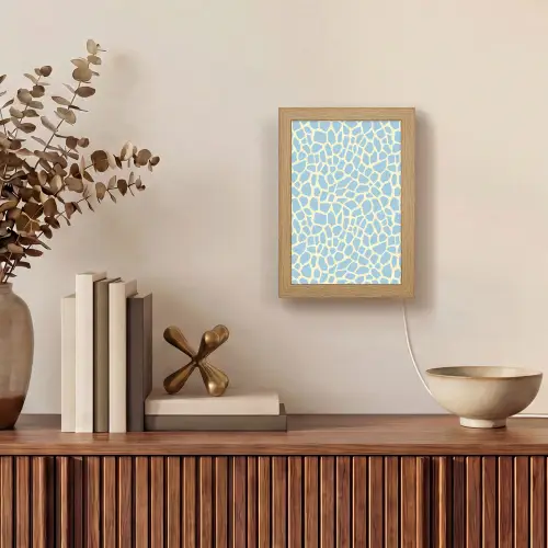 Giraf - Modern - Blauw Light Box met kabel (Tafellamp) klein 925 -sfeer2
