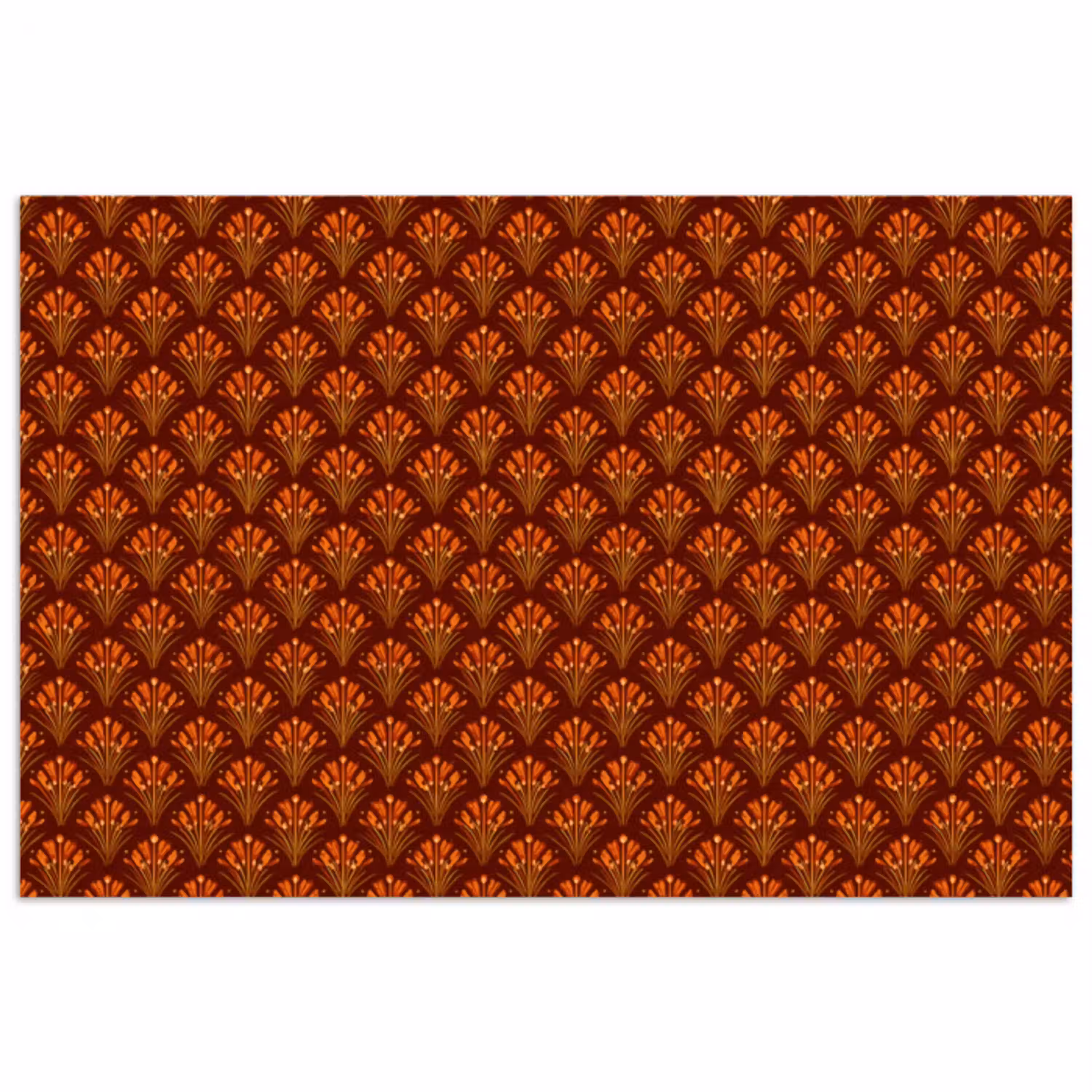 Waaiers - Art Deco - Botanisch - Roestbruin - Oranje poster papier klein 62 -3d