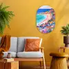 Bloemenweide - Zee - Zomers Wandcirkel Ovaal Forex klein -sfeer4