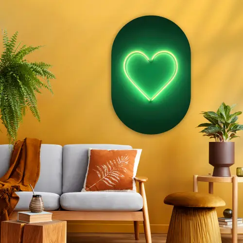Neon - Groen - Licht Wandcirkel Ovaal Glas middel -sfeer4