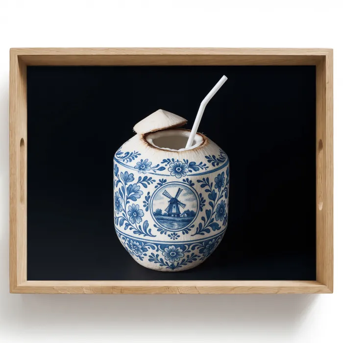 Kokosnoot - Eten - Delfts blauw - Drinken Dienblad Rechthoek middel -z3d_shopping