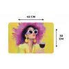 Vrouw - Hoed - Paars - Wijn Placemat vinyl groot -specs