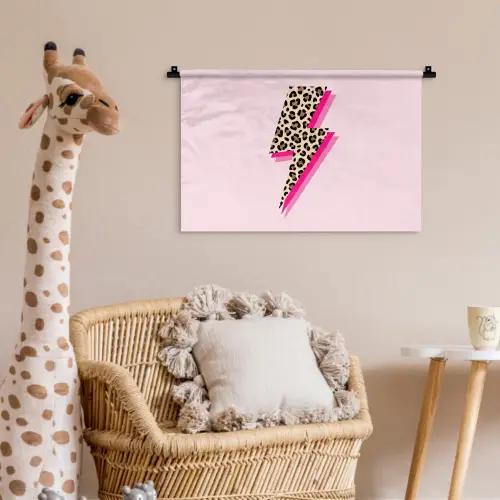 Stippen - Roze - Bliksem Wandkleed katoen klein -wsfeer5_kind