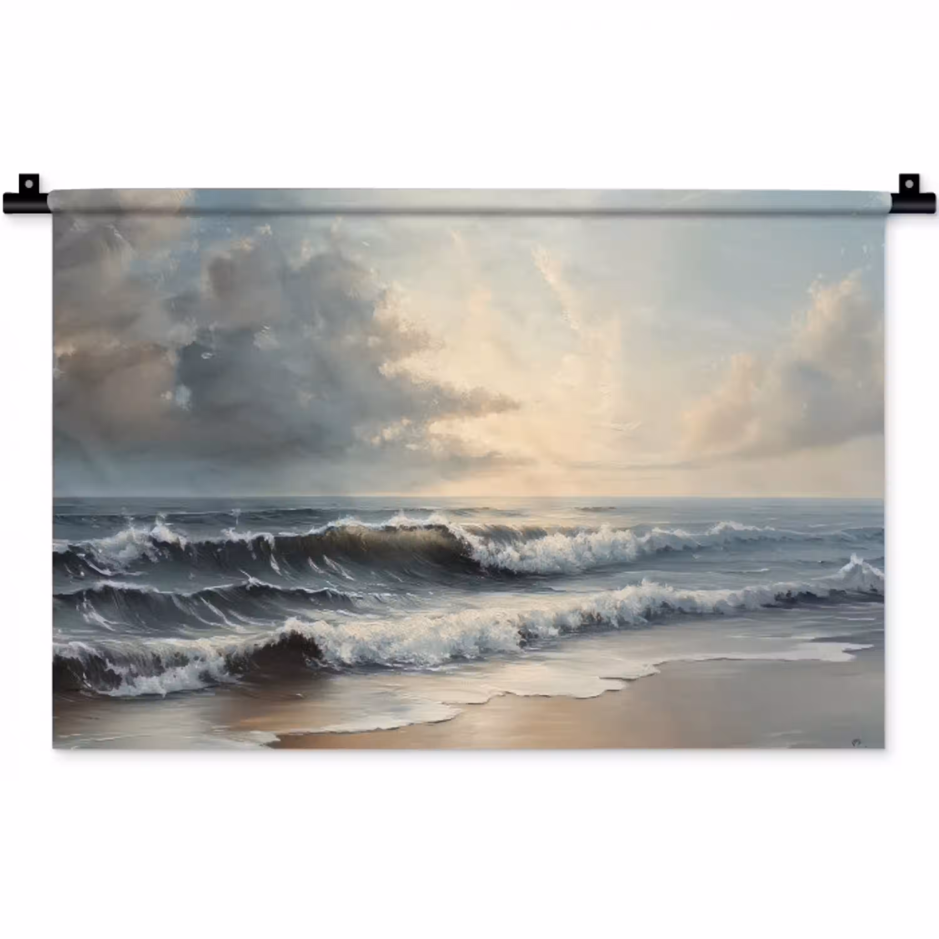 Strand - Zee - Zonsondergang Wandkleed katoen klein -zz3d