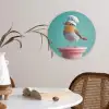 Roodborstje - Vogel - Koksmuts - Sokkel Wandcirkel kunststof plaat 5mm dik klein -sfeer4