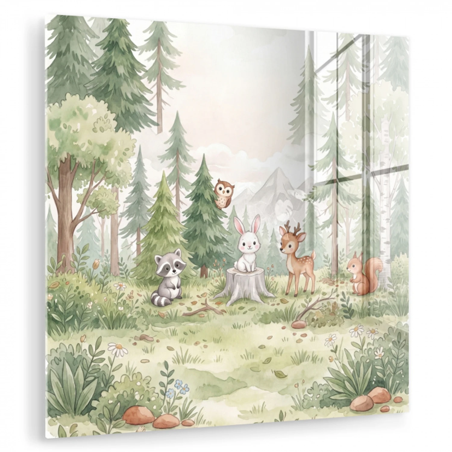Bos - Dieren - Groen plexiglas 5mm klein -zzzproduct_nieuw