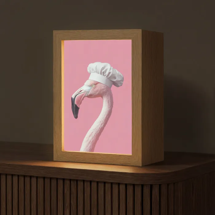 Flamingo - Roze - Koksmuts - Vogel Light Box met kabel (Tafellamp) klein -z3d_website