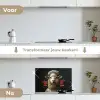 Schaap - Kokskleding - Neon - Quote keuken achterwand spatscherm klein -voor_na_NL