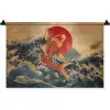 Koi - Zee - Golven - Zon Wandkleed katoen klein -zz3d