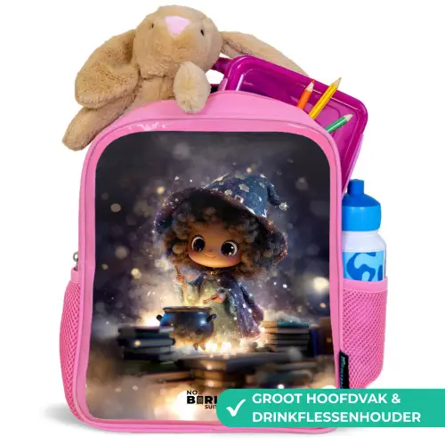 Magische Nacht vol Toverkunst Kinderrugzak - Roze middel -inhoud_NL