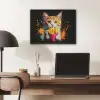 Kat - Eten - Patat - Graffiti - Abstract PET vilt klein -sfeer5