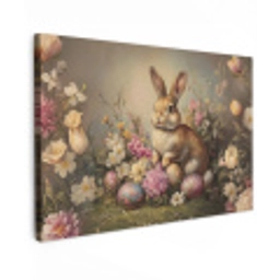 Haas - Stilleven - Bloemen Tuinposter op houten frame 2 cm dik klein -3d