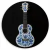 Ukelele - Delfts - Blauw - Muziek Wandcirkel plexiglas klein -3d