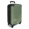 Minimal - Grijsgroen met golven NBS - Handbagage koffer - Unisex middel -productfoto_3d