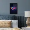Wereldkaart - Kleurrijk - Graffiti fotolijst zwart zonder passe partout klein -sfeer3