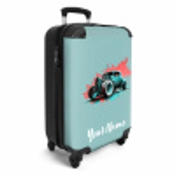 Hotrod turquoise NBS - Handbagage koffer - Kinderen Unisex middel -productfoto_3d