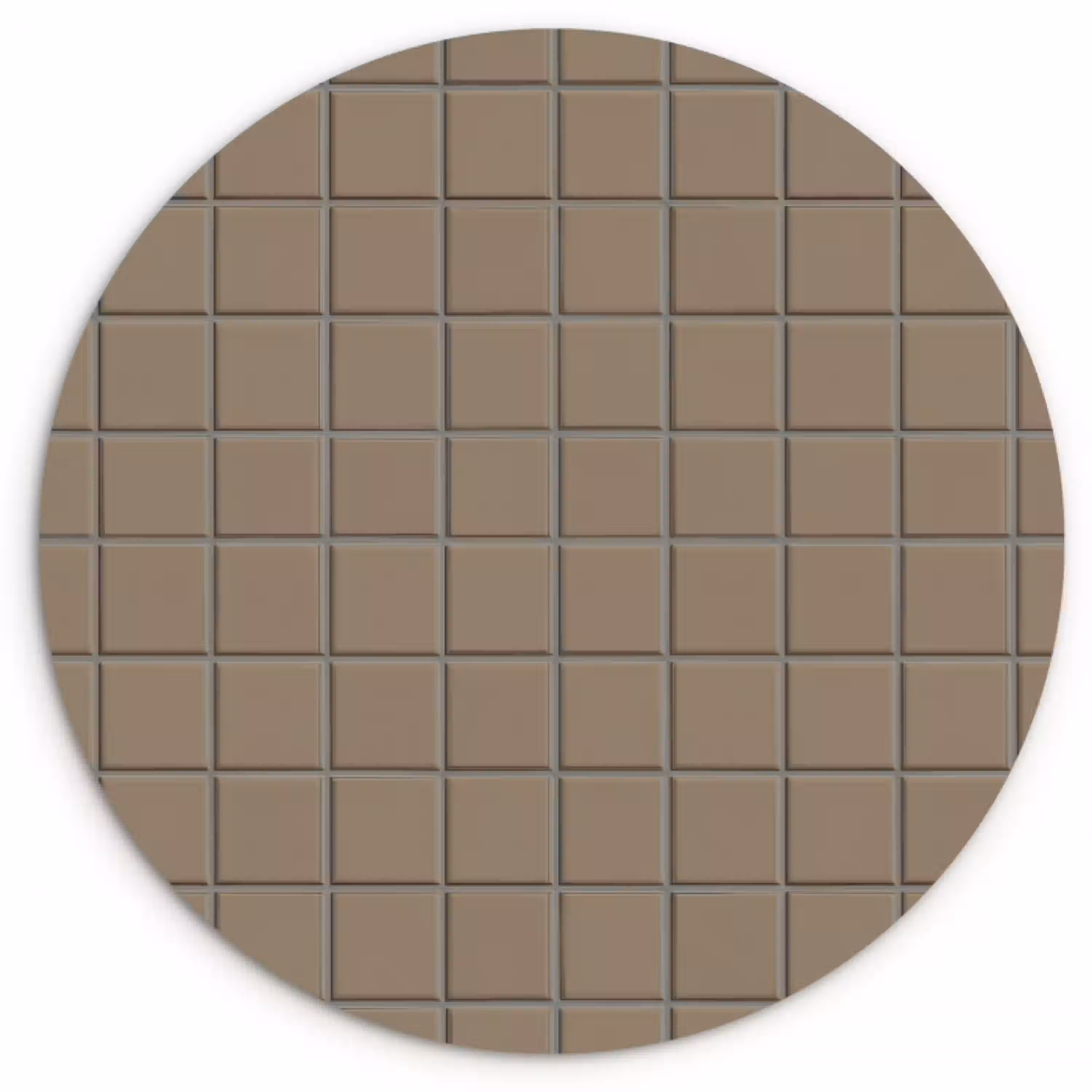 Tegel - Patroon - Taupe Wandcirkel kunststof plaat 5mm dik klein 188 -3d