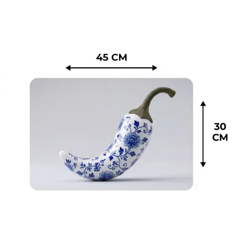 Chilipeper - Keramiek - Blauw Placemat vinyl groot -specs