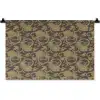 Bruin - Groen - Bloemen Wandkleed katoen klein 269 -zz3d