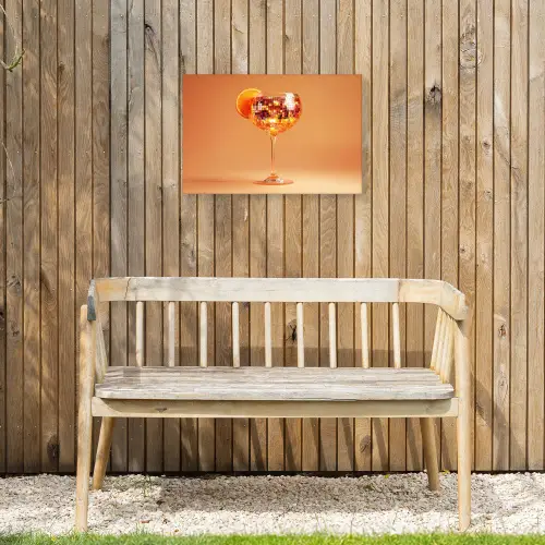 Drank - Oranje - Glitter - Disco Tuinposter op houten frame 2 cm dik klein -sfeer4