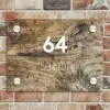 Verweerd hout - Modern Naambord Rechthoek middel -sfeer3