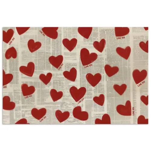 Hartjes - Krant - Loveyou poster papier klein -3d