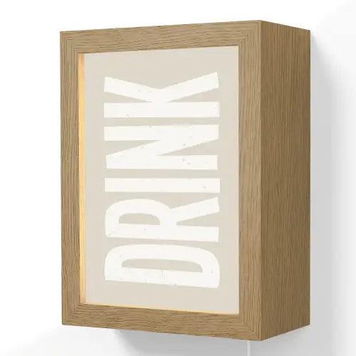 Japandi - Vintage - Japandi - Wit Light Box met kabel (Wandlamp) klein -3d
