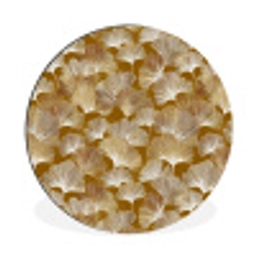 Ginkgo - Bladeren - Goud Wandcirkel aluminium klein 190 -3d