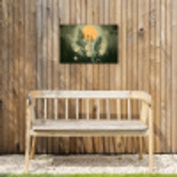 Bloemen - Bladeren - Zon - Groen Tuinposter op houten frame 2 cm dik klein -sfeer4