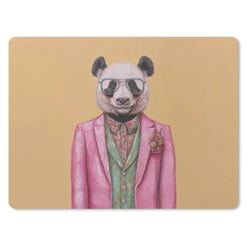 Panda - Pak - Zonnebril - Blauw muismat rubber klein -3d