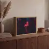 Flamingo - Roze - Neon - Licht Light Box met batterij (Wandlamp) middel -sfeer2