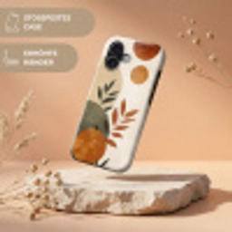 Vormen - Rond - Bladeren - Beige Toughcase MagSafe Apple iPhone 17 klein -USP_RandenV_DE
