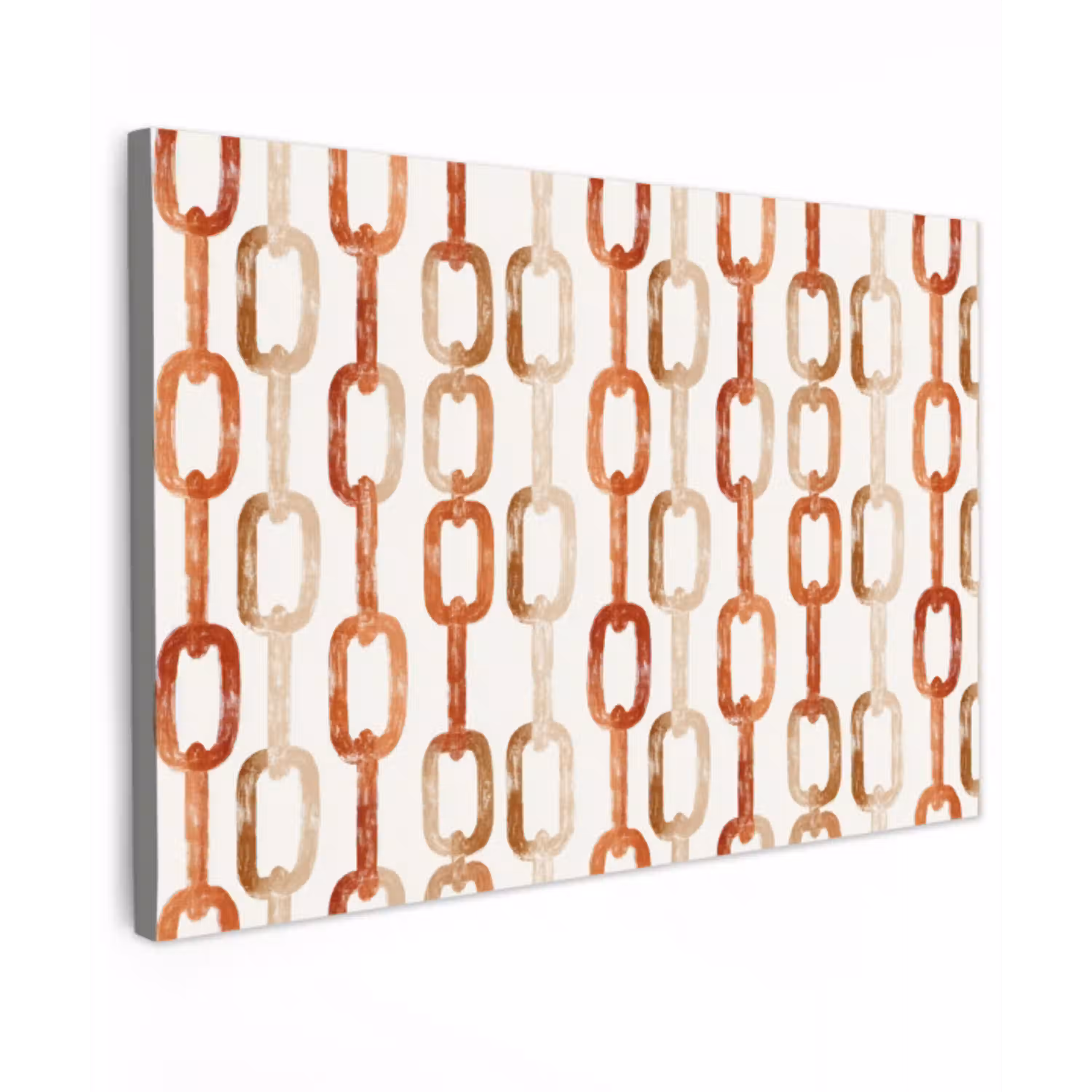 Schakels - Patroon - Aquarel - Terracotta Tuinposter op houten frame 2 cm dik klein 845 -3d