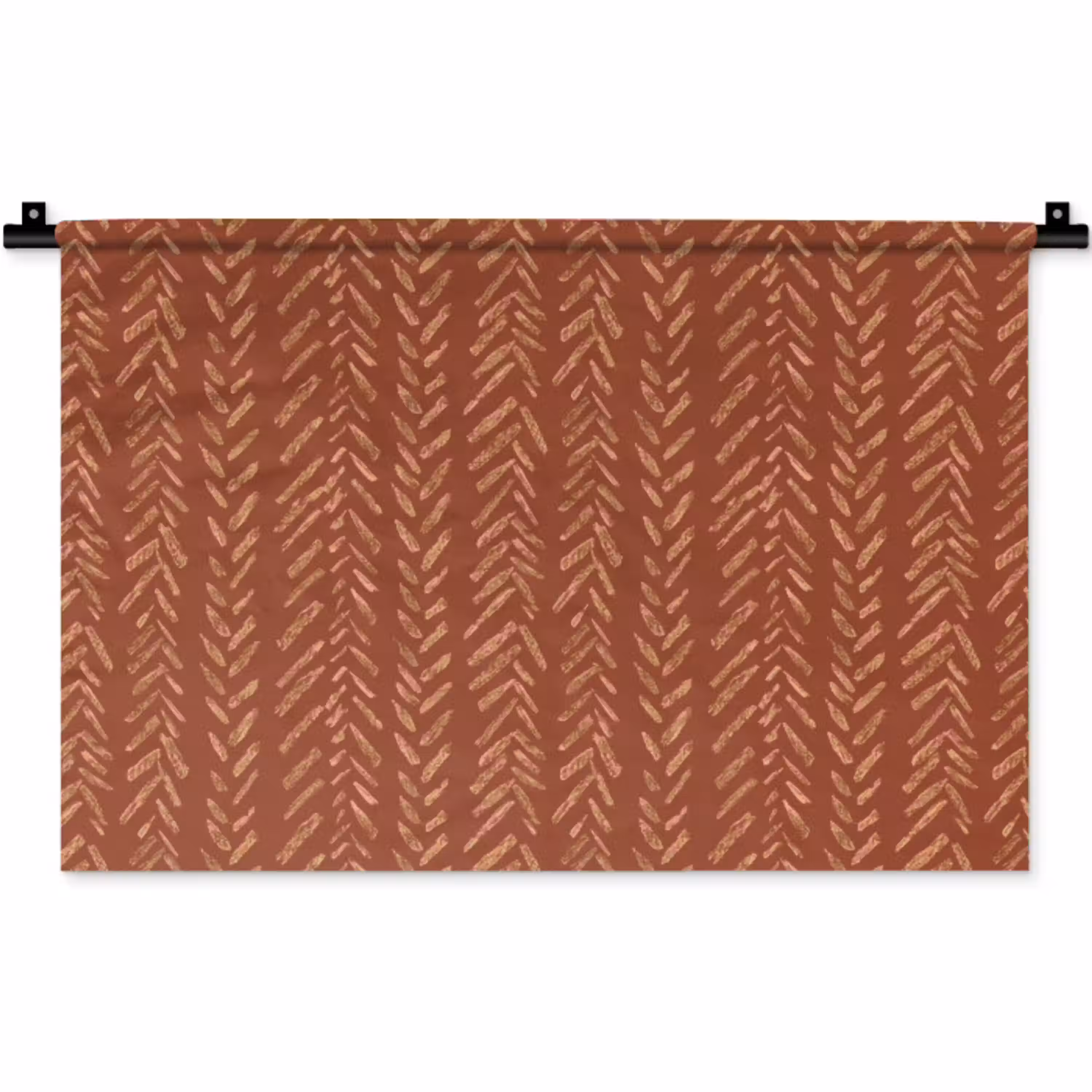 Terracotta - Visgraat - Ambachtelijk - Patroon Wandkleed katoen klein 269 -zz3d