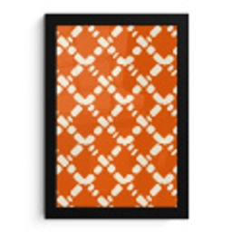 Oranje - Ruitpatroon - Wit fotolijst zwart zonder passe partout klein 224 -3d