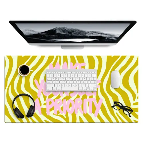 Zebraprint - Priority - Roze Muismat XXL klein -3d