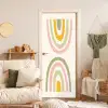 Regenboog - Pastel - Groen - Roze - Modern deurposter klein -sfeer2