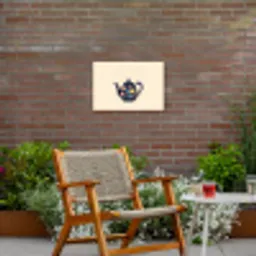 Theepot - Kleurrijk - Bloemen Tuinposter op houten frame 2 cm dik klein -sfeer3