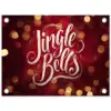 Jingle - Bells - Kerst - Rood tuinposter los doek klein -3d