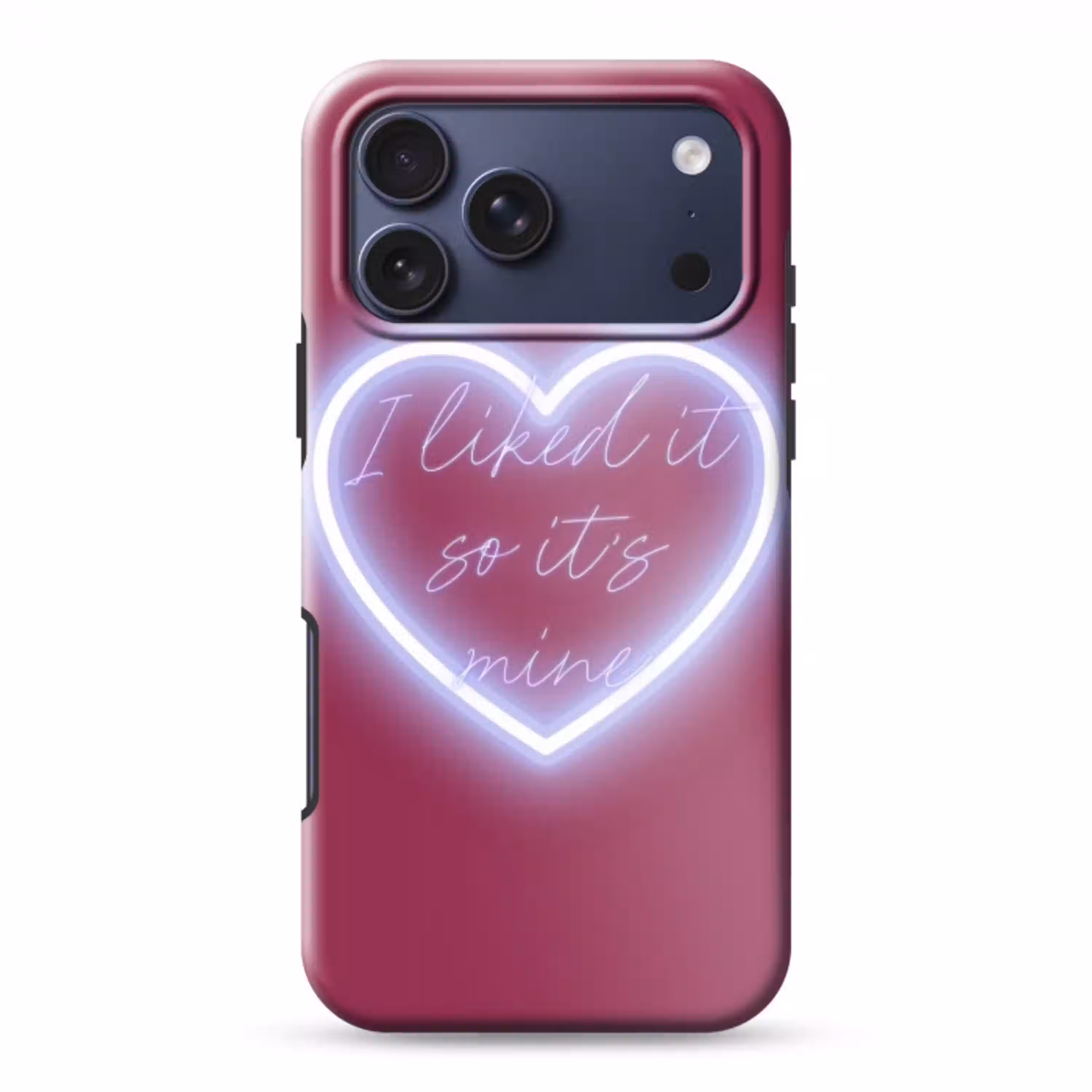 I liked it so it's mine - Neon hart - Roze Toughcase MagSafe Apple iPhone 17 Pro Max klein -3d
