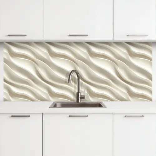 Diagonaal - Golven - Crème keuken achterwand 2 middel 871 -3d