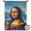 Kleurrijke Mona Lisa in graffiti stijl Wandkleed katoen klein -t3d_DE